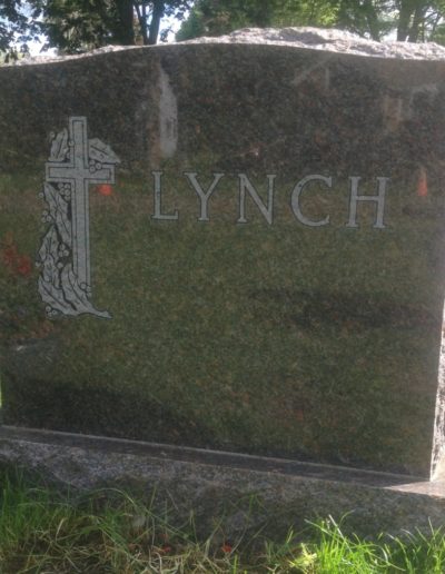 dakota mahogany granite cross holly ivy design waterside cemetery marblehead