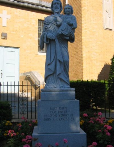 hand carved Barre granite statue Holy Family Church Lynn MA