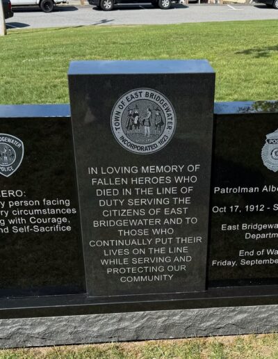 All Polished Jet Black Granite Police Civic Dedication Monument